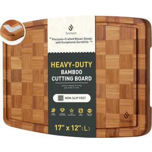 Bamboo Cutting Boards Non Toxic Wood Wooden Cutting Board for Kitchen Non Slip Christmas Xmas Birthday Law Step Stepmom Stepmother Have Everything Good Unique Useful Present (17*12 in)