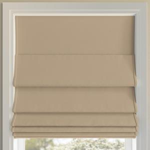 Sun Zero Monte Velvet 100% Blackout Cordless Roman Shade, 33" x 64", Beige