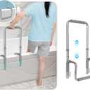 Bathtub Rails for Seniors Shower Grab Bars Clamp on Tub Rail Bath Tub Handles Heavy Duty Safety Support Bar Handicap Tub Bar for Elderly Help Getting Out of Bathtub No Drill Bathroom Grip Bars Devices