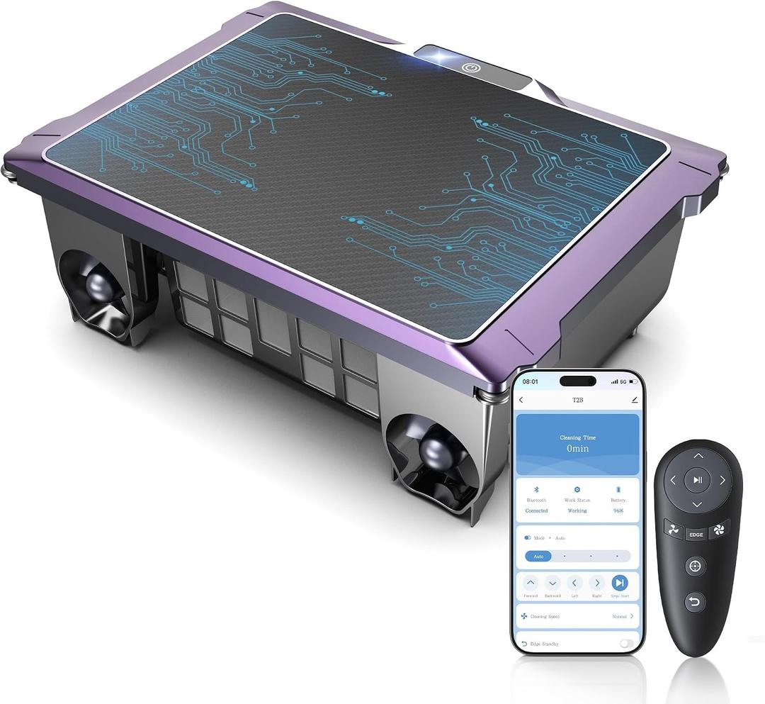 Solar Pool Skimmer Robot with App & Remote, 24/7 Automatic Surface Cleaner