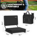 Stadium Seats for Bleachers with Back Support,Stadium Seating for Bleachers with Comfy Padded Active Foam Backs,Portable Folding Stadium Chair with Shoulder Strap,Bleacher Chairs with Back (Black)