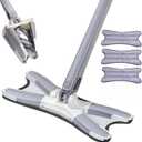 X Type Flat Floor Mop With 3 Replacement Pads, Easy Squeeze Self-Wringing, Hand-Free Wash Household (Creative X Mop)