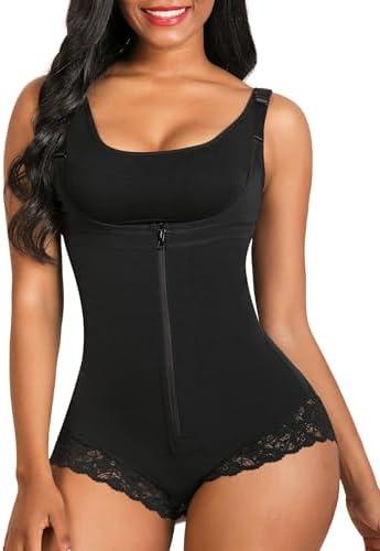 SHAPERX Women's Fajas Colombianas Shapewear Postpartum Tummy Control Body Shaper Butt Lifter Bodysuit, Size S