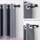 Matte Black Disc Curtain Rods, 28-48 Inches Window Curtain Rod,Adjustable Room Darkening Drapery Rod with Aluminum Finials and Brackets,Wrap Around Design
