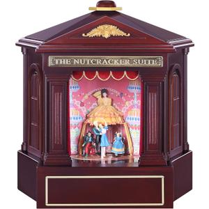 Mr. Christmas Nutcracker Suite Animated Wood Christmas Music Box, Holiday Dcor, Plays 8 Tchaikovsky Compositions & 3 Nutcracker Scenes, Brown