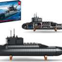 Nuclear Submarine Building Block Toy Set  WW2 Military Battleship Model with Lights, Ideal Gift for Boys, Teens & Adults, Great for Home or Office Decor - 1498 PCS