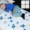 Hygge Sheets Potty Training Pee Pads for Kids, Toddlers - 2 Pack - 100% Waterproof, Non Slip Bed Wetting Pad for Twin Beds - Washable, Reusable Mattress & Sheet Protector - Space