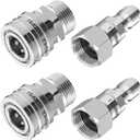 RIDGE WASHER Pressure Washer Swivel Adapter, Stainless Steel M22 14mm to 3/8" Quick Connect, Stainless Quick Disconnect for Pressure Washer Hose, 5000 PSI, 4 Pack