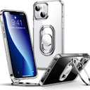 Shields Up for iPhone 13 mini Case with Stand, Phone Case Clear with Double Ring Holder [Adjustable & Foldable] Shockproof Protective Cover for iPhone 13 mini 5.4 inch - Clear