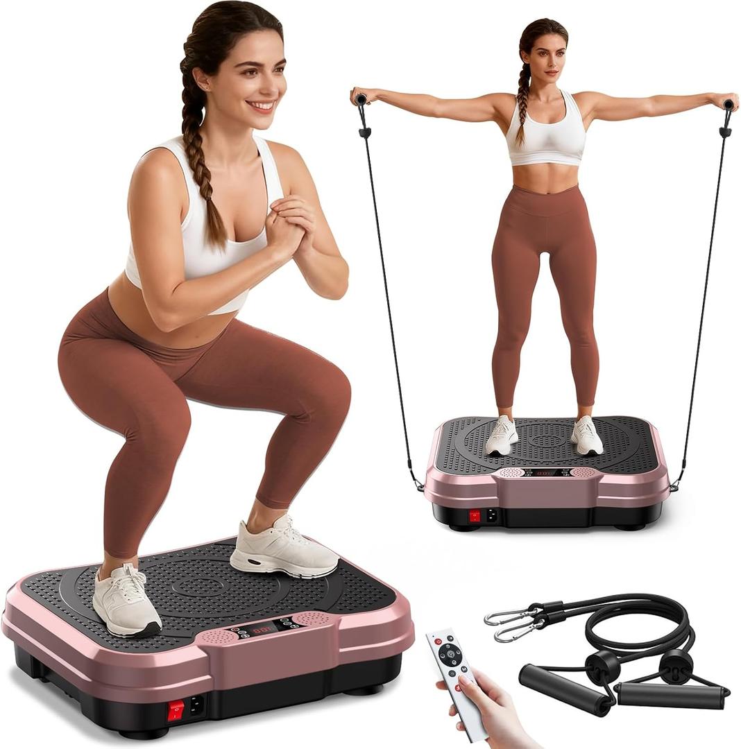 AoraPulse Vibration Plate Exercise Machine, Vibration Plate for Lymphatic Drainage Weight Loss, 400 Lbs Capacity Full Body Workout Vibrate Fitness Platform for Home Women Men