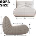 YVDNHP Bean Bag Chair for Adults, Oversized Fireside Chair Comfy Lazy Floor Sofa, Single Seat Sofa Couch Memory Foam Bean Bag Chair for Living Room, Bedroom Apartment Office (Beige)