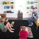 ISEAU Ultra Soft Fluffy Rug for Bedroom, 3 x 5 Feet Shaggy Area Rugs for Living Room Fuzzy Carpet Comfy Nursery Mat Bedside Carpets for Kids Boys Room Home Decor, Black