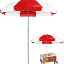 6.5ft Commercial Hot Dog Cart Umbrella, 7.5ft High Pole UV Blocking Waterproof Canopy for Outdoor Food Truck Mobile Vendors Catering Stand