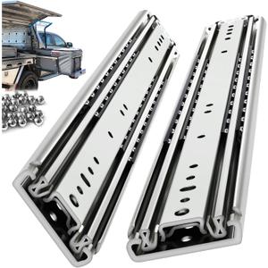 Heavy Duty Drawer Slides 12 14 16 18 20 22 24 26 28 30 32 34 36 40 44 48 52 56 60 Inch 380 Lbs Side Mount Full Extension Ball Bearing Rails Rail Tool Box Runner -W:76mm, 38 Inch