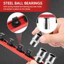 6-Piece Magnetic Socket Organizer Set with Magnetic Wrench and Screwdriver Holder, 1/2", 3/8", 1/4" Drive Tool Storage, 36-Slot for Screwdrivers and Wrenches (Tools Not Included) (Red)