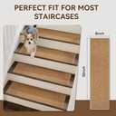 4PC Stair Treads Non-Slip Washable Peel and Stick Stair Treads for Wooden Steps Indoor Reusable Stair Carpet Treads Adhesive Stair-Runner Rugs for Kids and Dogs Elder8"x30" Brown