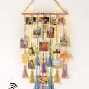 Homecor Room Decor for Teen Girls, Hanging Photo Display Macrame Picture Collage Wall Decor, Boho Decor for Bedroom Apartment Dorm Room with Remote Light, Christmas Birthday Gifts for Teenage Girls (Multicolor)