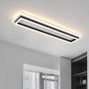 Dimmable Led Ceiling Light with Remote Control 31.5in Modern Linear Flush Mount Ceiling Lighting Fixture Acrylic Long Ceiling Lamp for Living Room Kitchen Dining Room Hallway