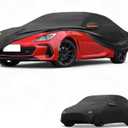 Car Cover Waterproof All Weather Sun Rain Protection Full Exterior Cover for Subaru BRZ 190T-PU Black with Left Side Zippers