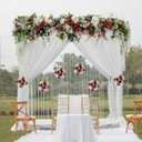 BLOSMON Fake Flowers Ball Wedding Centerpieces 2 Pcs Crimson Rose Babys Breath Artificial Flowers Center Pieces Decoration for Table Silk Kissing Floral Bouquet Arrangements for Home Party DIY Decor