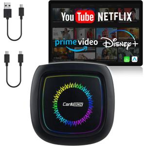 Magic Box 3.0 Pro 2026 Upgrade  Qualcomm Snapdragon Multi-Core, Support Netflix/YouTube/Dinsey+/Prime Video/256G TF Card etc., Streaming Video Box with Wireless CarPlay & Android Auto Adapter