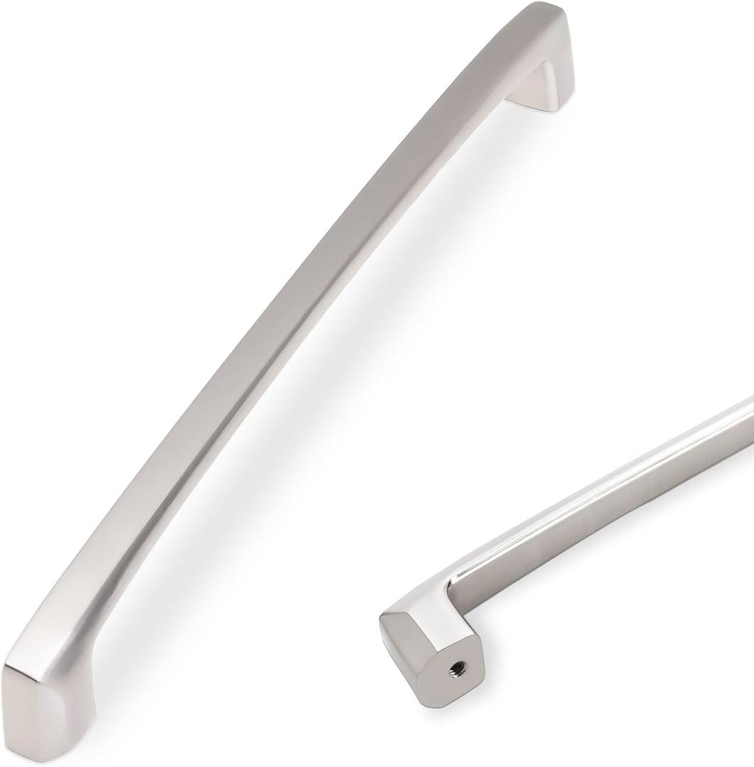 COTYKILEY 10 Pack 12.6 Inch(320mm) Brushed Satin Nickel Kitchen Cabinet Handles Silver Cabinet Pulls Cabinet Door Handles Kitchen Cabinet Hardware Cupboard Drawer Pulls Dresser Handles