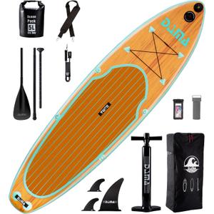DAMA 10'6" Inflatable Stand Up Paddle Board, Yoga Board, Camera Seat, Floating Paddle, Hand Pump, Board Carrier, Waterproof Bag, Drop Stitch, Traveling Board for Surfing