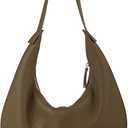 DONNAIN Full Grained Real Leather Hobo Bags for Women，Women's Crescent Handbag with Wide Shoulder Strap
