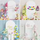 Wokceer 6.6FT Wedding Arch Backdrop Cover Spandex Fitted White Arch Covers Round Top Chiara Arches Backdrop Cover for Birthday Party Ceremony Banquet Decoration