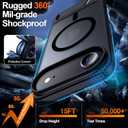 4 x MOZOTER for iPhone Air Case with Kickstand,[Compatible with MagSafe] [12FT Military Grade Protection] Slim Translucent Matte Shockproof Phone Case,6.5",Black