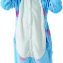Unisex Children Animal Onesie Pajamas,Kids Flannel Halloween Cosplay Costume/Homewear/Sleepwear (3-4T, Sky Blue)