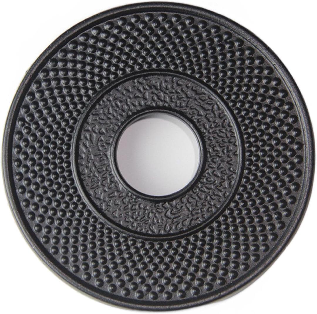 Trivet Cast Iron Decorative Trivet Mat Coaster with Rubber Pegs- Heavy Duty Hot Pot Holder Pads, Non-Slip Insulation with Vintage Pattern- for Kitchen Dining Table Tea Pot (Dot)