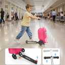 VEVOR Ride-on Luggage, 20 L Capacity, 20 Inches Kids Scooter Suitcase with Flash PU Wheels, Adjustable Handle & TPR Non-Slip Grip, Foldable & Lightweight Scooter Luggage for Kids Aged 5+, Pink, 20 Inches Single