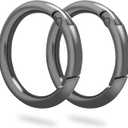 10 Pack 1-1/4Inch Trigger Spring O Rings, Metal Round Carabiner Clip Snap Hook, Spring Keyring Buckles for Replacement Purse Strap, Paracord Lanyard Clips, Keychain Rings Hardware DIY Crafts Making