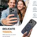 for iPhone 17 Pro Max Case with Magnetic Invisible Stand [Compatible with MagSafe] Military Drop Protection Shockproof Slim Translucent Skin-Touch Case Cover Black