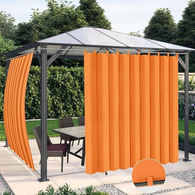 OutdoorLines Waterproof Outdoor Curtains for Patio - Windproof Tab Top Gazebo Curtain Panels - Privacy Sun Blocking Outside Curtain Set for Porch, Pergola and Cabana 54 x 108 inch, Teal, 2 Panels