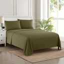 Queen Size Bed Sheets - Breathable Luxury Sheets with Full Elastic & Secure Corner Straps Built In - 1800 Supreme Collection Extra Soft Deep Pocket Bedding Set, Sheet Set, Queen, Olive