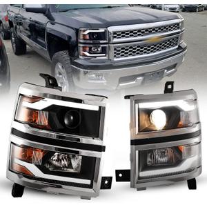 WOLFSTORM Headlight for 2014 2015 Chevy Silverado 1500, 2014 2015 Chevy Silverado 1500 Headlight Replacement