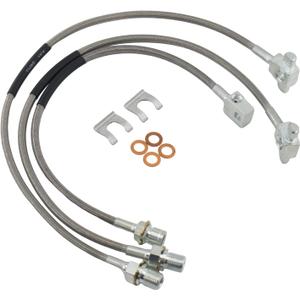 3 Pcs Front and Rear Stainless Brake Lines Compatible With 1971-1987 Chevy GMC C/K 10 15 20 K5 Blazer 4-6" Lift Part Numbers 89340S 89335S