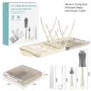 6 in 1 Baby Bottle Brush Set,Bottle Cleaner Brush Kit with Silicone Bottle Brush,Drying Rack,Nipple Brush,Straw Brush,Soap Dispenser&Storage Box,Portable Baby Essentials for Home&Travel (White)