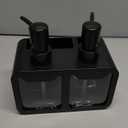 Kitchen Soap Dispenser Set, with Hand and Dish Soap, Sponge Caddy and Brush Holder 4-in-1 Kitchen Dual Soap Dispenser Set for Kitchen Sink, Bathroom - Black