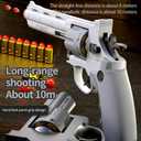 Revolver Toy Gun Pistol, Interlocking Foam Dart Blaster, Safe and Fun Shooting Game for Boys, Puzzle Toys with Soft Bullets, Suitable for 14+ Years Old Boys and Girls (Grey)