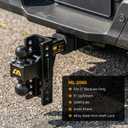 CAMMOO Adjustable Trailer Hitch, Tow Hitch Fits 2 inch Receiver, 6 inch Rise/Drop Hitch, 2" and 2-5/16" Ball Hitch, 20000 LBS GTW Truck Hitch with U-Shaped Alloy Steel Anti-Theft Pin, Black
