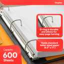 Staples 3" DRing HeavyDuty View Binder, Orange, Durable 3Ring Binder with Reinforced Construction, Holds Up to 600 Sheets for School & Office