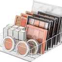WECHENG Makeup Organizer for Eyeshadow Palette and Lipstick Organizer, 7 Section Divided Makeup Palette Organizer for Vanity Drawer Countertop Modern Cosmetics Storage(7.48" x 6.22" x 1.77")
