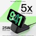 Belkin MagSafe Charger Compatible, 3-in-1 Charging Station, Qi2.2 25W Magnetic Wireless Charger Dock, Foldable Charging Stand for iPhone 17/16/15, Apple Watch, AirPods, Pixel 10 (45W Adapter Included)