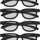 MECCANIXITY 4pcs Polarized 3D Viewing Glasses, Passive Circular 3D Glasses for Anaglyph Movie Cinema Game TV Photo Projector Black