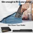 Vofolen for Samsung Galaxy S25 Edge Case Wallet with Card Holder Dual Layer Heavy Duty Shockproof Hidden Flip 4-Card Slots Large Storage Protective Galaxy S25 Edge Wallet Case for Women Men, Gun Metal