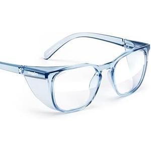 Stoggles - Official - Square - Z87.1 Certified Safety Glasses - Anti-Fog - Blue Light Blocking (Medium, Sky Blue)