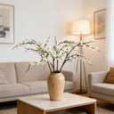 4 Pcs 38.2inch Artificial Plum Blossom Flowers Faux Cherry Blossom Stems Silk Plum Blossom Branches Long Stems for Home Wedding Table Vase Arrangements Decor (White)